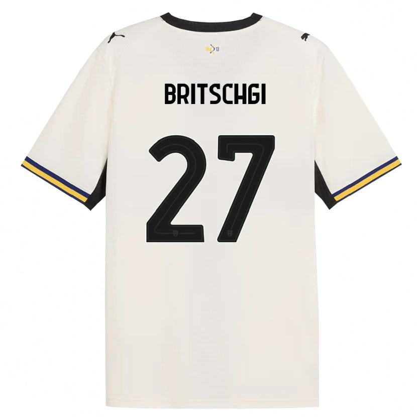 Danxen Mujer Camiseta Sascha Britschgi #27 Blanco Roto Negro Amarillo 1ª Equipación 2026/27 La Camisa