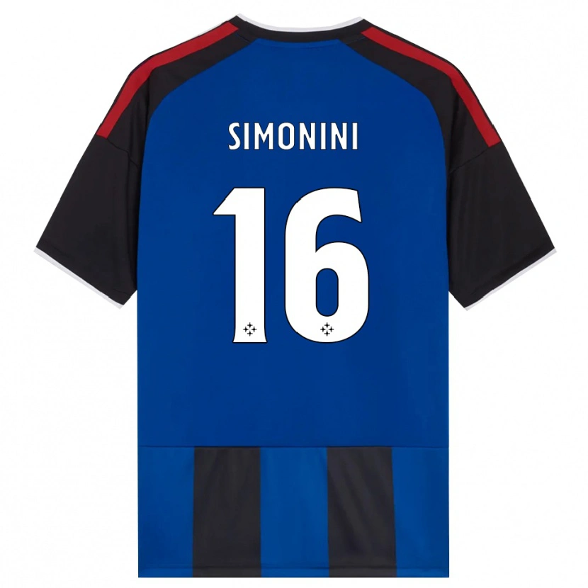 Danxen Mujer Camiseta Nicolò Simonini #16 Negro Rojo Blanco Azul 1ª Equipación 2026/27 La Camisa