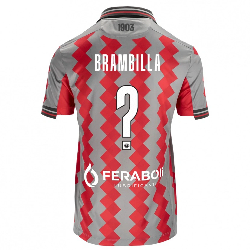 Danxen Mujer Camiseta Alessio Brambilla #0 Gris Rojo Blanco 1ª Equipación 2026/27 La Camisa