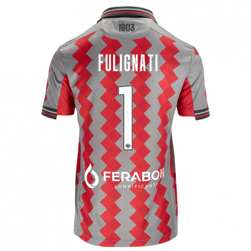 Danxen Mujer Camiseta Andrea Fulignati #1 Gris Rojo Blanco 1ª Equipación 2026/27 La Camisa