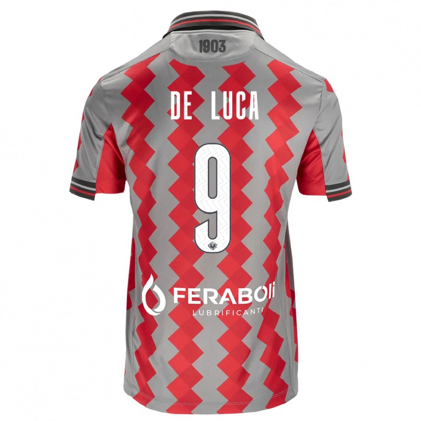 Danxen Mujer Camiseta Manuel De Luca #9 Gris Rojo Blanco 1ª Equipación 2026/27 La Camisa