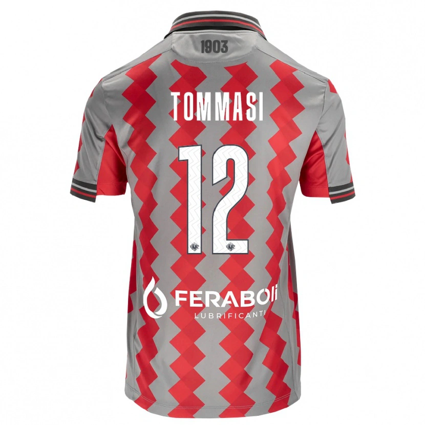 Danxen Mujer Camiseta Francesco Tommasi #12 Gris Rojo Blanco 1ª Equipación 2026/27 La Camisa