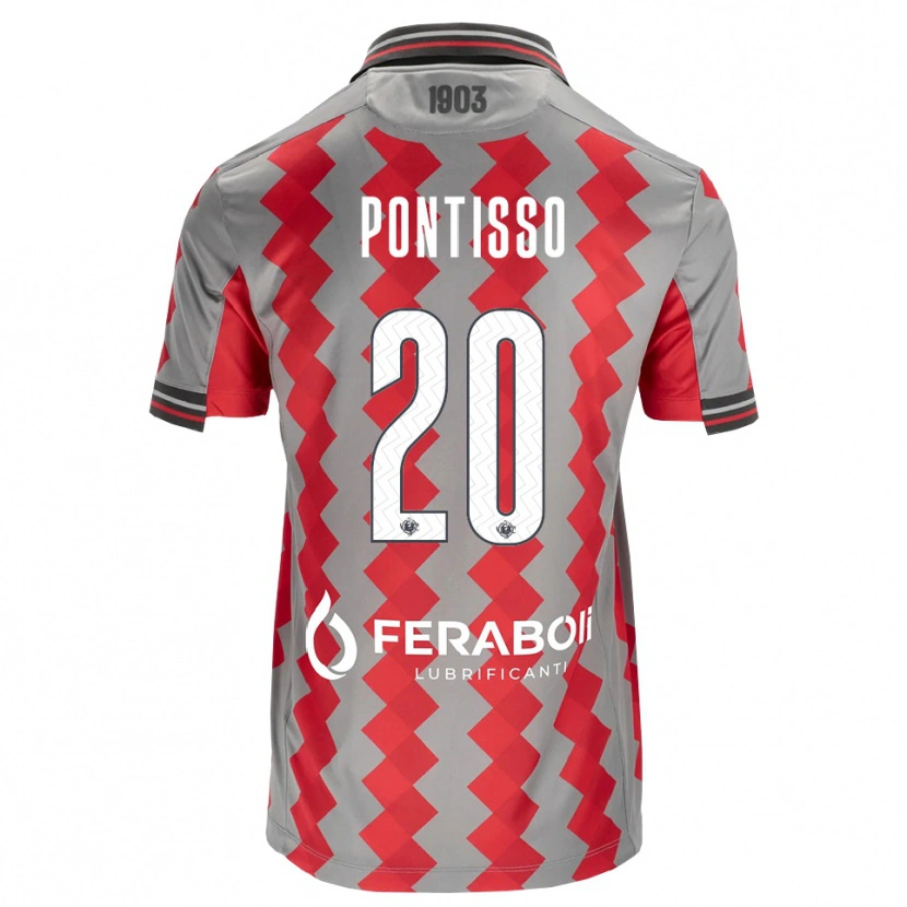 Danxen Mujer Camiseta Simone Pontisso #20 Gris Rojo Blanco 1ª Equipación 2026/27 La Camisa