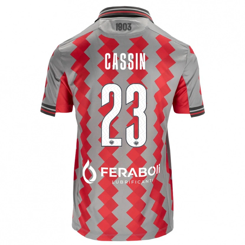 Danxen Mujer Camiseta Marco Cassin #23 Gris Rojo Blanco 1ª Equipación 2026/27 La Camisa