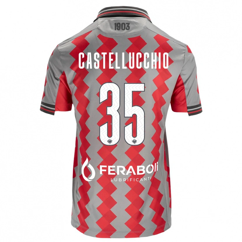 Danxen Mujer Camiseta Gabriele Castellucchio #35 Gris Rojo Blanco 1ª Equipación 2026/27 La Camisa