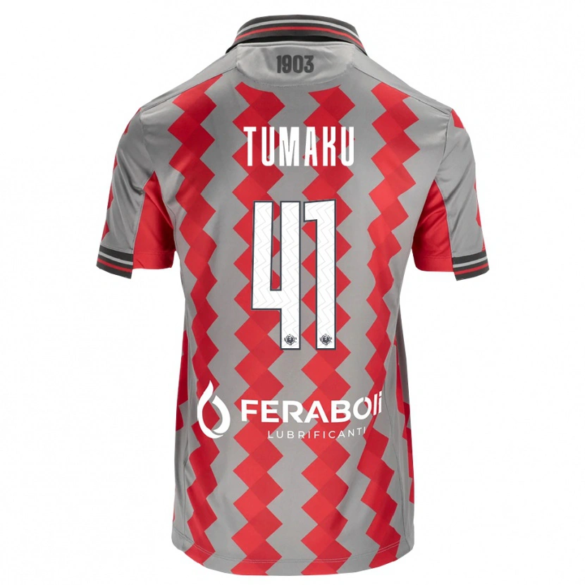 Danxen Mujer Camiseta Niccolò Tumaku #41 Gris Rojo Blanco 1ª Equipación 2026/27 La Camisa
