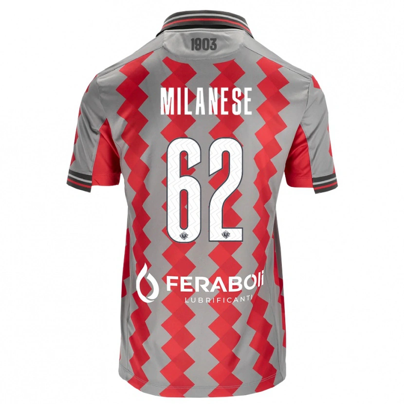 Danxen Mujer Camiseta Tommaso Milanese #62 Gris Rojo Blanco 1ª Equipación 2026/27 La Camisa