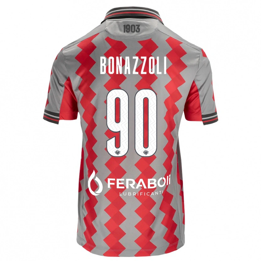 Danxen Mujer Camiseta Federico Bonazzoli #90 Gris Rojo Blanco 1ª Equipación 2026/27 La Camisa