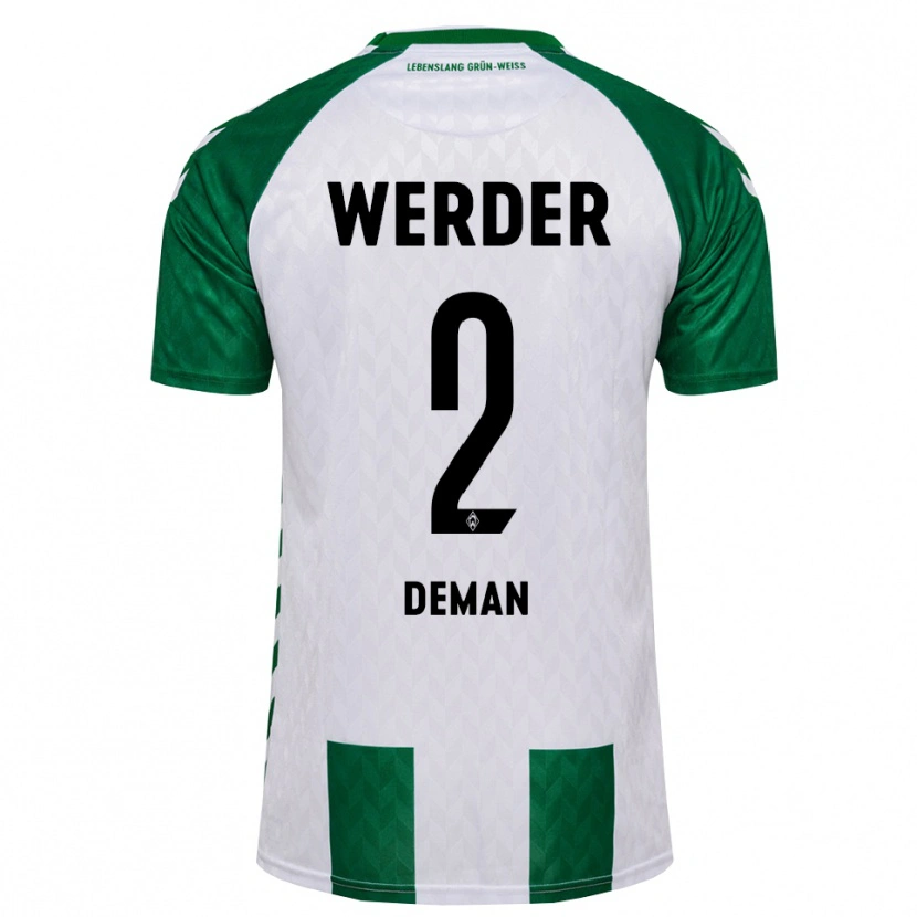 Danxen Mujer Camiseta Olivier Deman #2 Verde Blanco 1ª Equipación 2026/27 La Camisa