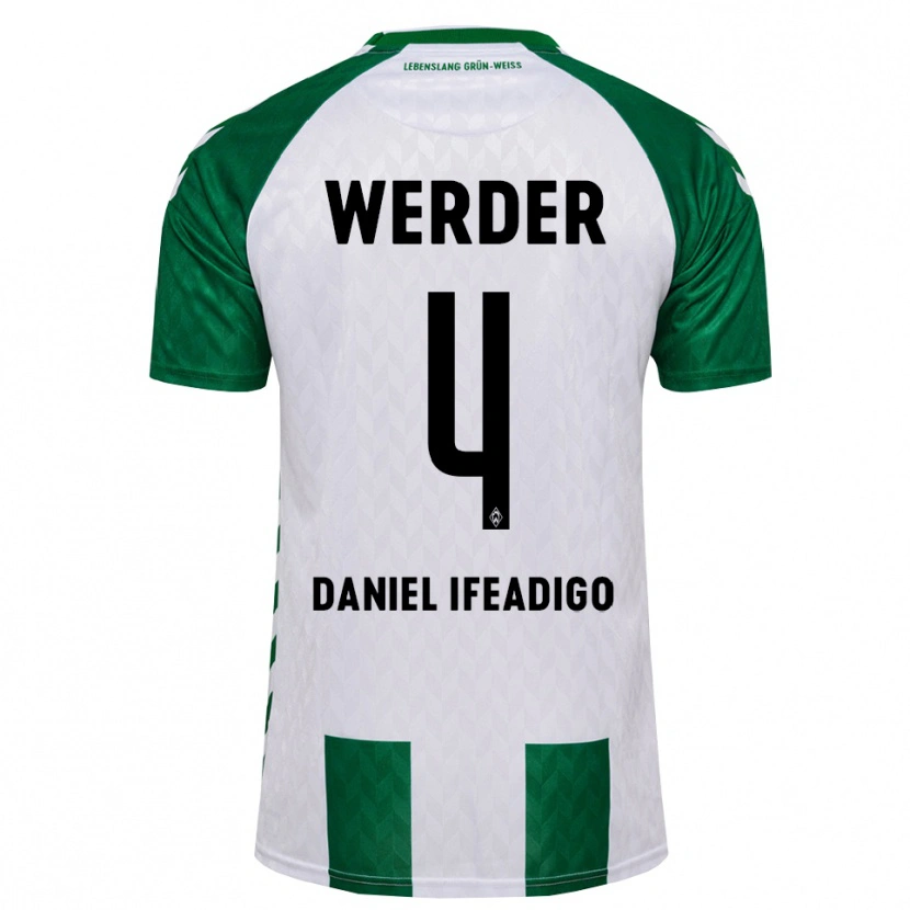 Danxen Mujer Camiseta Kamsiyonna Daniel Ifeadigo #4 Verde Blanco 1ª Equipación 2026/27 La Camisa