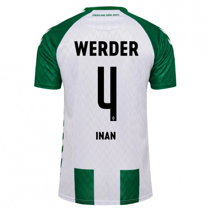 Danxen Mujer Camiseta Kenan Inan #4 Verde Blanco 1ª Equipación 2026/27 La Camisa