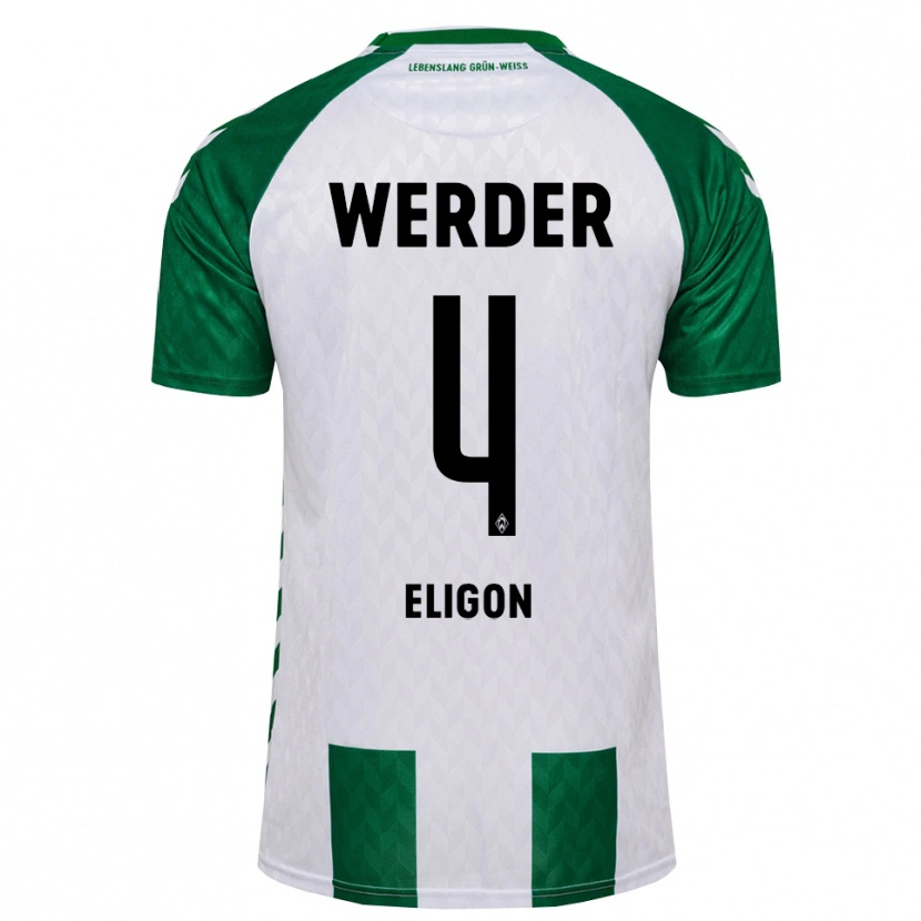 Danxen Mujer Camiseta Kenneth Eligon #4 Verde Blanco 1ª Equipación 2026/27 La Camisa