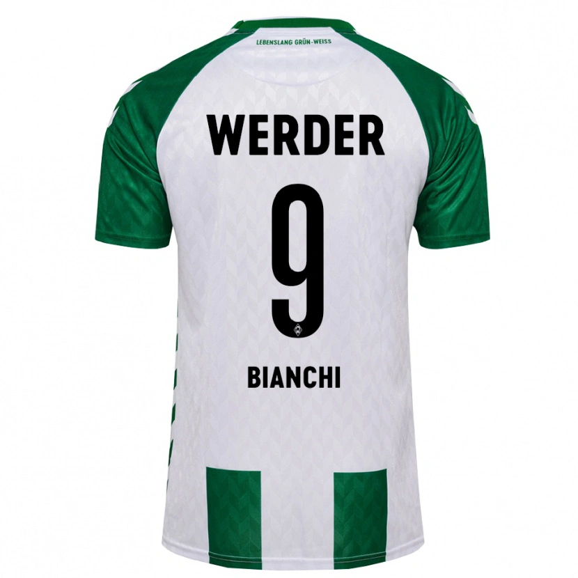 Danxen Mujer Camiseta Nicholas Bianchi #9 Verde Blanco 1ª Equipación 2026/27 La Camisa