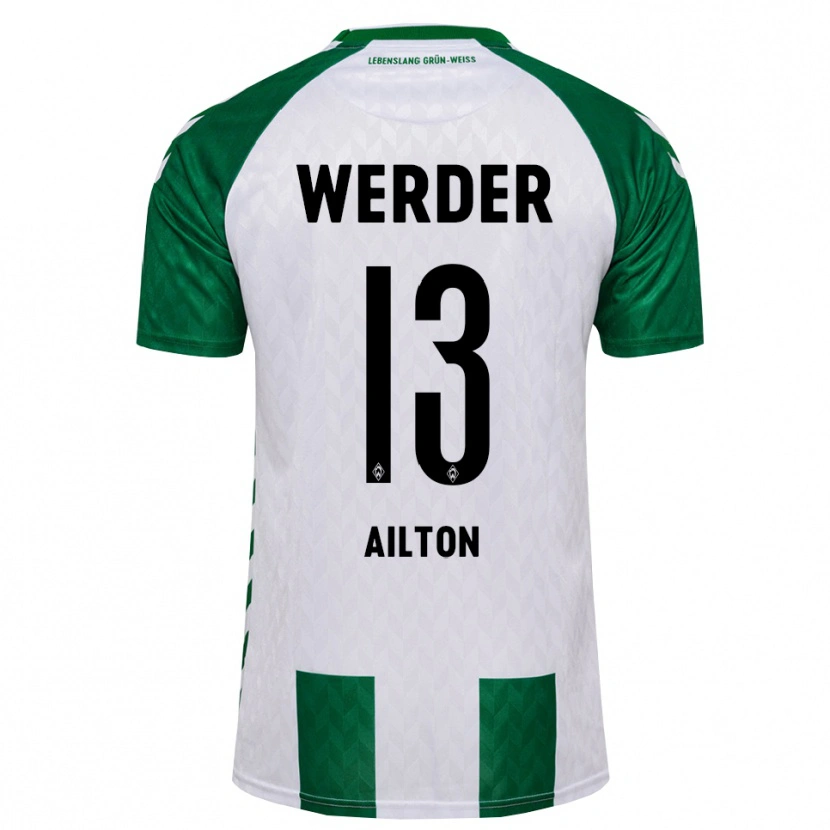 Danxen Mujer Camiseta Ailton Ramon Goncalves Rodriguez #13 Verde Blanco 1ª Equipación 2026/27 La Camisa