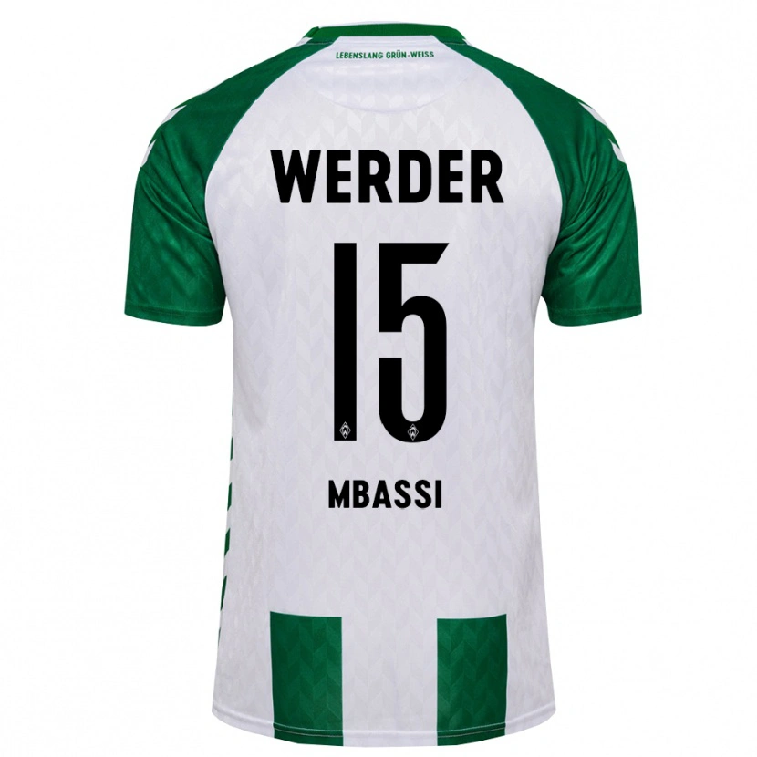 Danxen Mujer Camiseta Mario Mbassi #15 Verde Blanco 1ª Equipación 2026/27 La Camisa