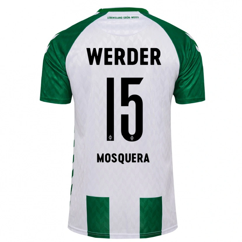Danxen Mujer Camiseta Arley Mosquera #15 Verde Blanco 1ª Equipación 2026/27 La Camisa
