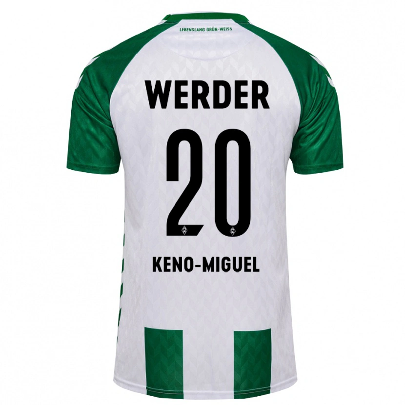 Danxen Mujer Camiseta Keno-Miguel Meyer #20 Verde Blanco 1ª Equipación 2026/27 La Camisa