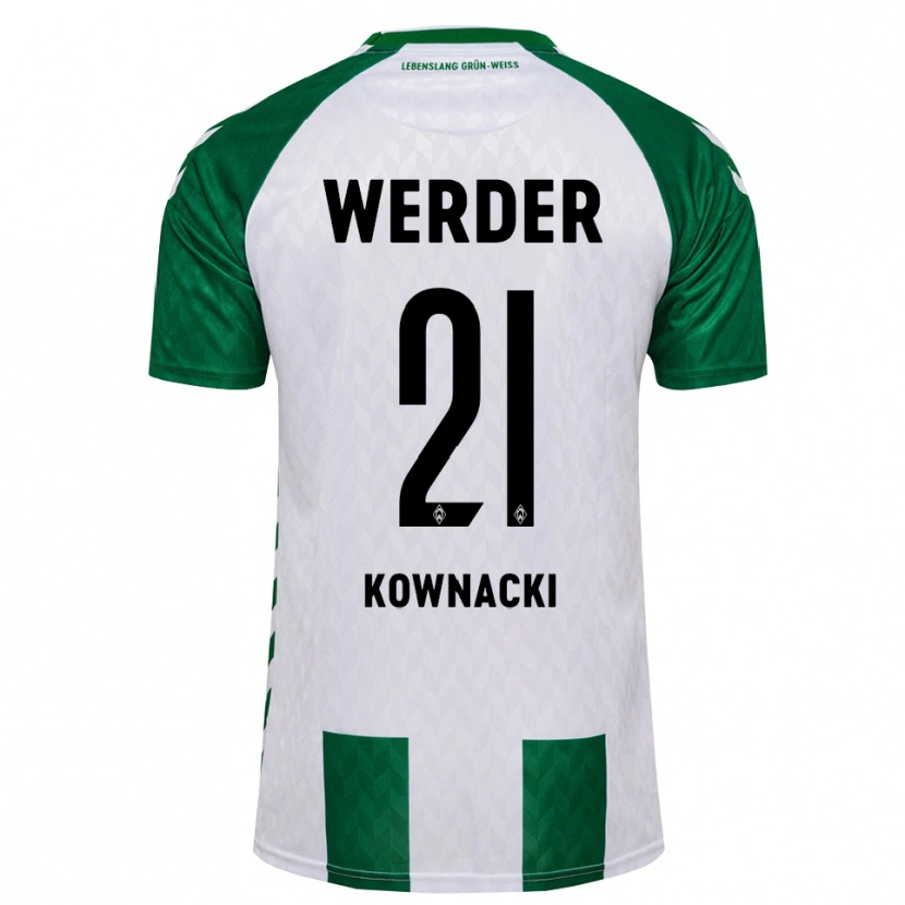 Danxen Mujer Camiseta Dawid Kownacki #21 Verde Blanco 1ª Equipación 2026/27 La Camisa