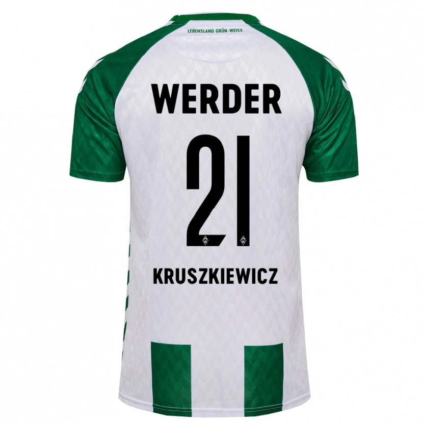 Danxen Mujer Camiseta Jakub Kruszkiewicz #21 Verde Blanco 1ª Equipación 2026/27 La Camisa