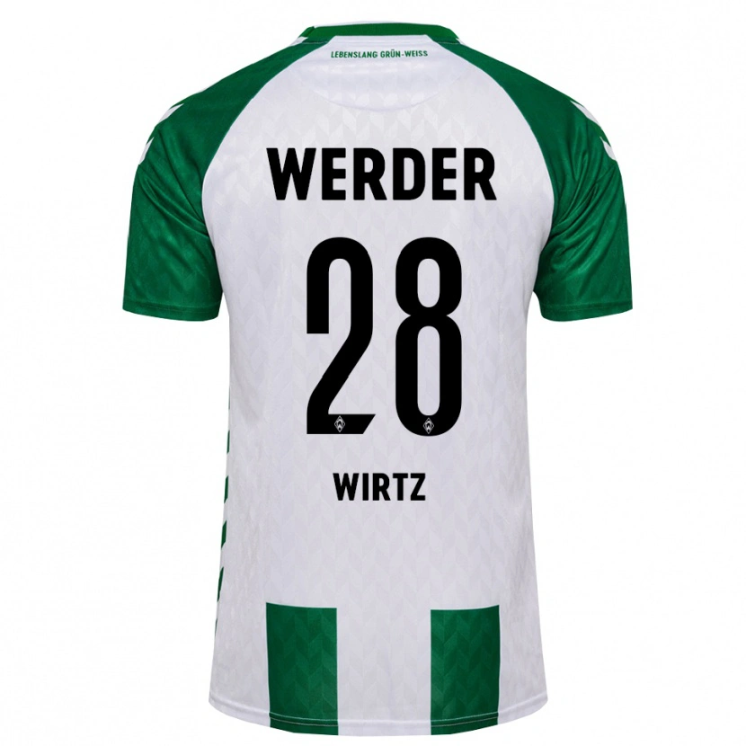 Danxen Mujer Camiseta Juliane Wirtz #28 Verde Blanco 1ª Equipación 2026/27 La Camisa