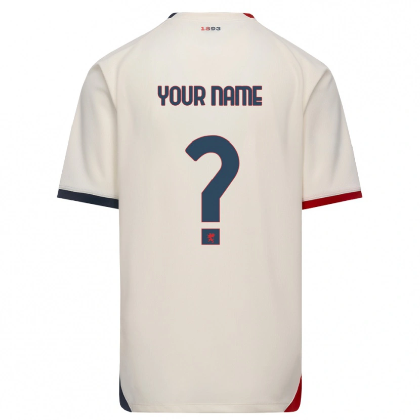 Danxen Mujer Camiseta Su Nombre #0 Blanco Roto Rojo 2ª Equipación 2026/27 La Camisa