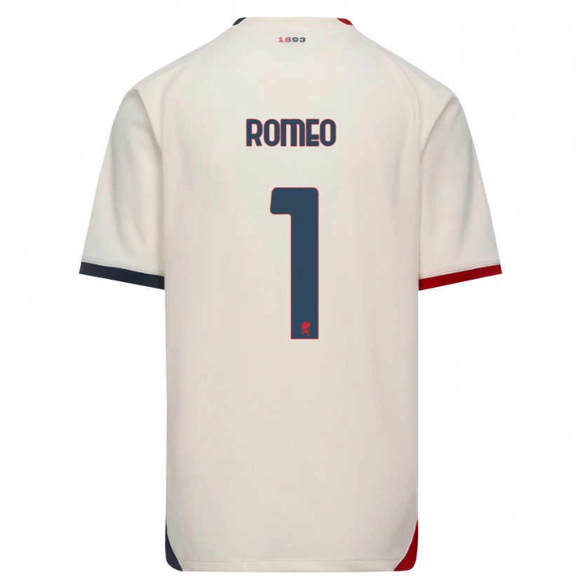 Danxen Mujer Camiseta Emanuele Romeo #1 Blanco Roto Rojo 2ª Equipación 2026/27 La Camisa