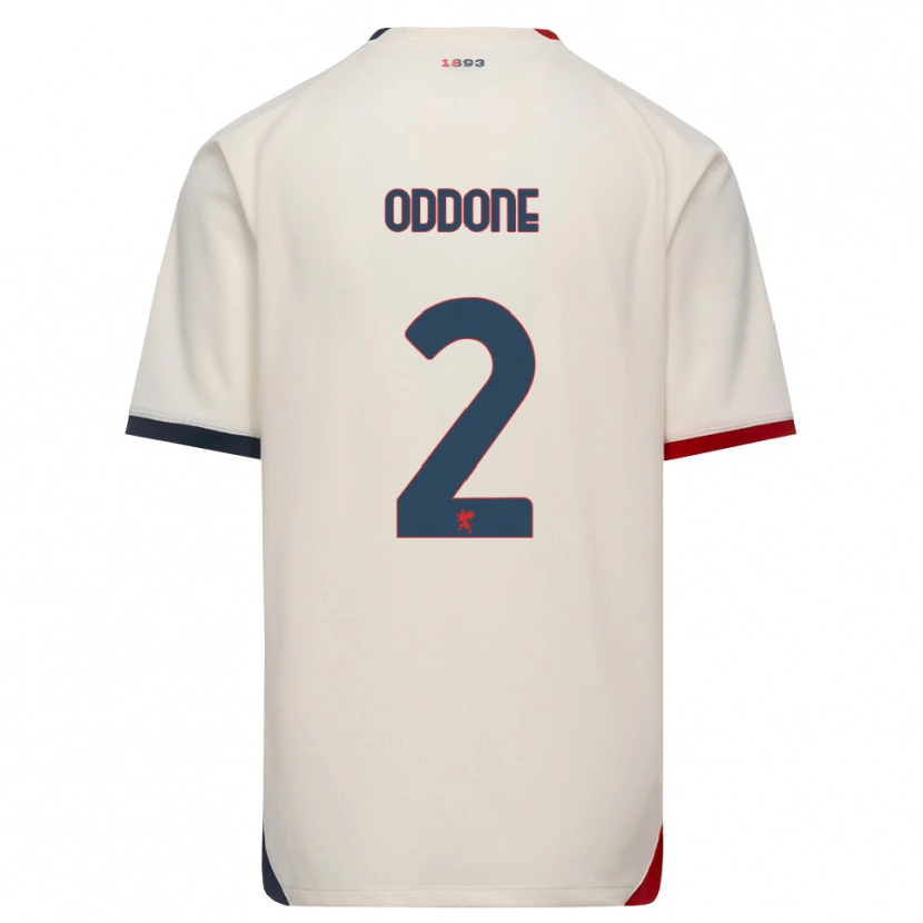 Danxen Mujer Camiseta Riccardo Oddone #2 Blanco Roto Rojo 2ª Equipación 2026/27 La Camisa
