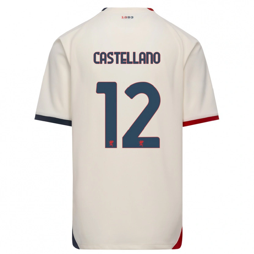 Danxen Mujer Camiseta Cristiano Castellano #12 Blanco Roto Rojo 2ª Equipación 2026/27 La Camisa