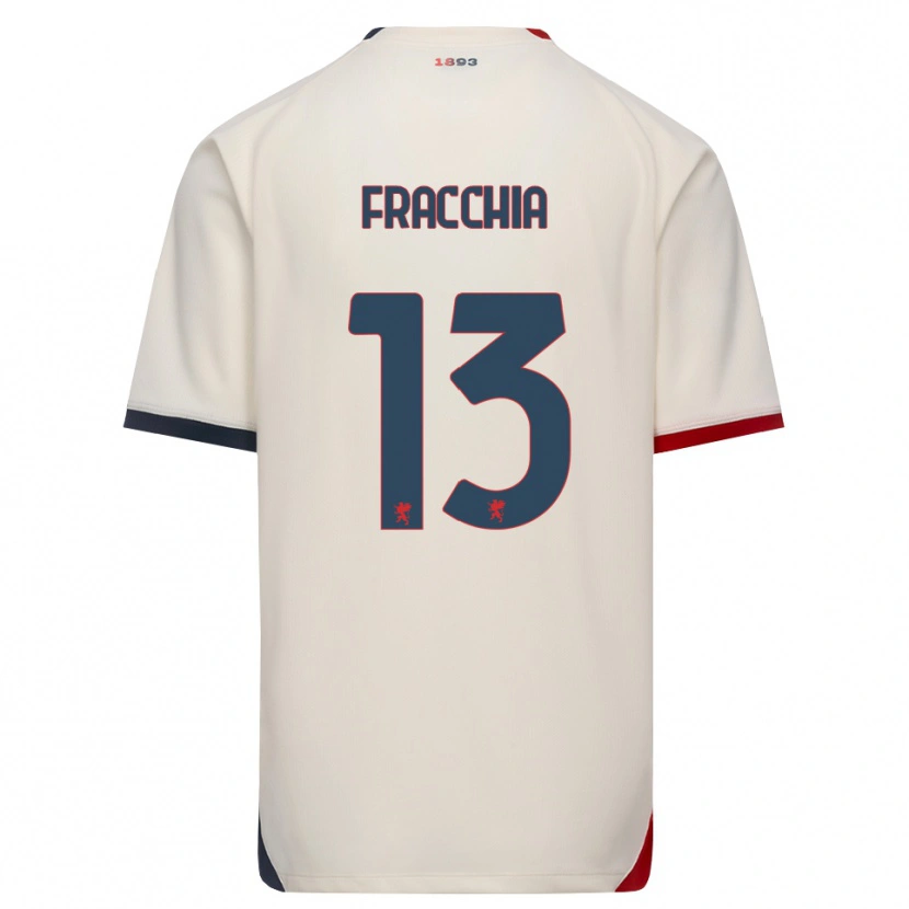 Danxen Mujer Camiseta Jacopo Fracchia #13 Blanco Roto Rojo 2ª Equipación 2026/27 La Camisa