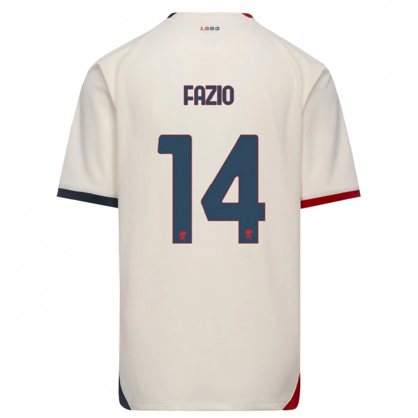 Danxen Mujer Camiseta Tommaso Fazio #14 Blanco Roto Rojo 2ª Equipación 2026/27 La Camisa