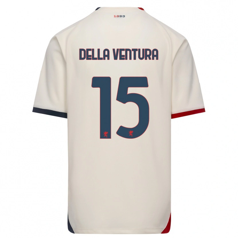 Danxen Mujer Camiseta Lorenzo Della Ventura #15 Blanco Roto Rojo 2ª Equipación 2026/27 La Camisa