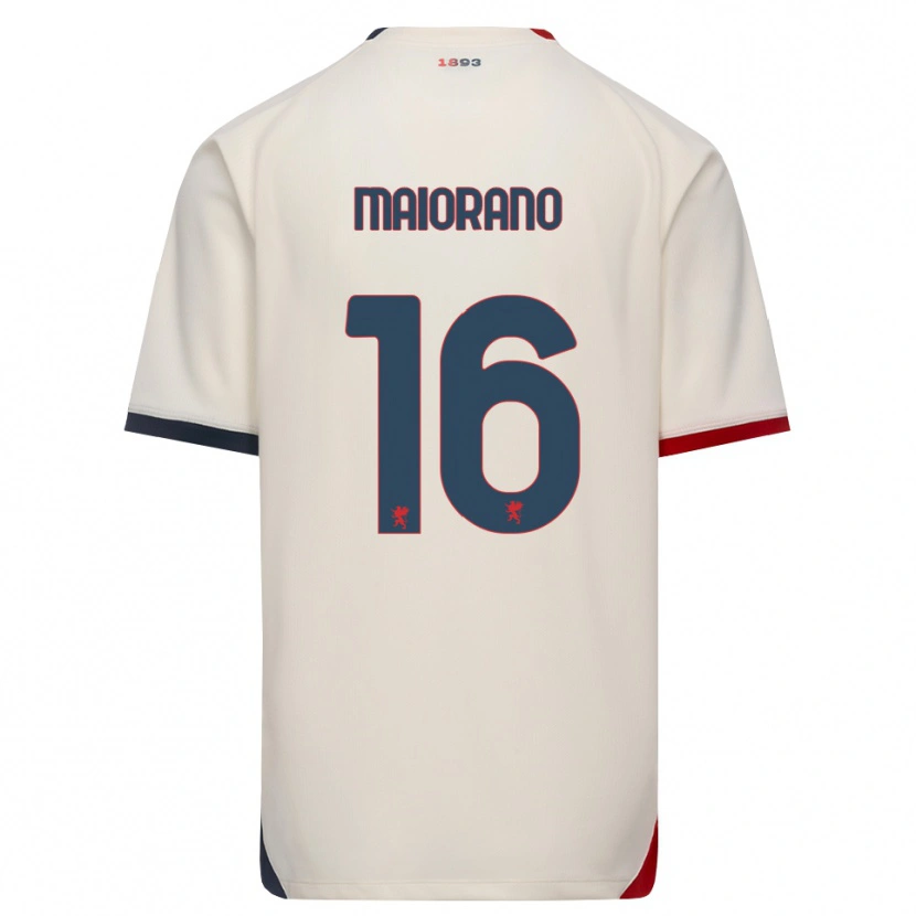 Danxen Mujer Camiseta Francesco Maiorano #16 Blanco Roto Rojo 2ª Equipación 2026/27 La Camisa