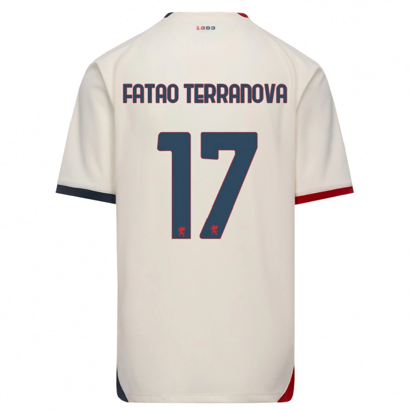 Danxen Mujer Camiseta Emanuele Fatao Terranova #17 Blanco Roto Rojo 2ª Equipación 2026/27 La Camisa