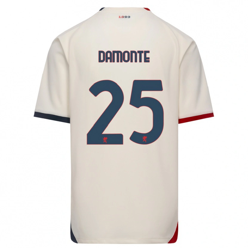 Danxen Mujer Camiseta Lorenzo Damonte #25 Blanco Roto Rojo 2ª Equipación 2026/27 La Camisa