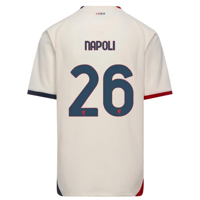 Danxen Mujer Camiseta Pietro Napoli #26 Blanco Roto Rojo 2ª Equipación 2026/27 La Camisa