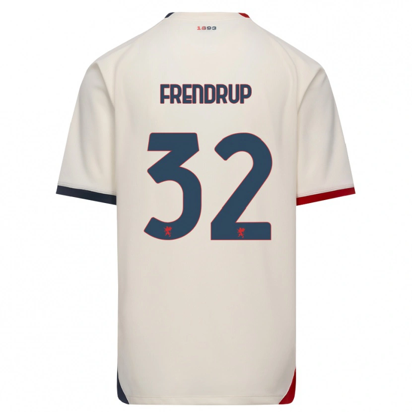 Danxen Mujer Camiseta Morten Frendrup #32 Blanco Roto Rojo 2ª Equipación 2026/27 La Camisa