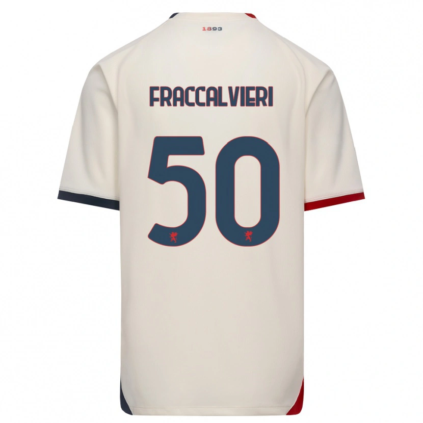 Danxen Mujer Camiseta Michele Fraccalvieri #50 Blanco Roto Rojo 2ª Equipación 2026/27 La Camisa