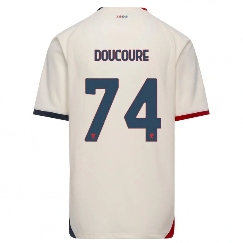 Danxen Mujer Camiseta Mamedi Doucouré #74 Blanco Roto Rojo 2ª Equipación 2026/27 La Camisa