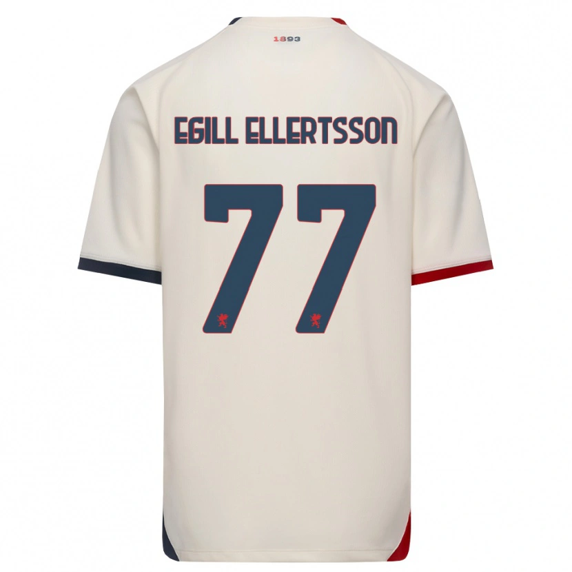 Danxen Mujer Camiseta Mikael Egill Ellertsson #77 Blanco Roto Rojo 2ª Equipación 2026/27 La Camisa