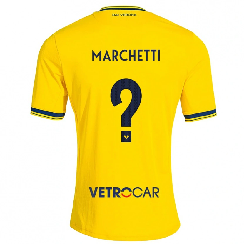 Danxen Mujer Camiseta Nicolò Marchetti #0 Amarillo Rojo 2ª Equipación 2026/27 La Camisa