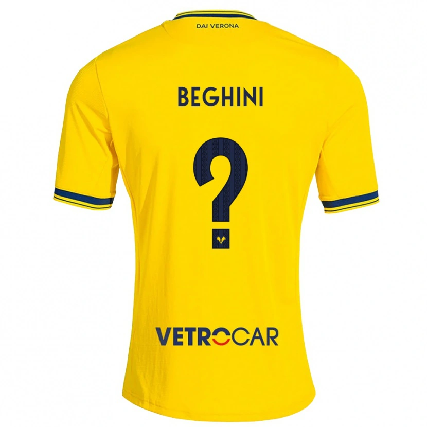 Danxen Mujer Camiseta Alessandro Beghini #0 Amarillo Rojo 2ª Equipación 2026/27 La Camisa