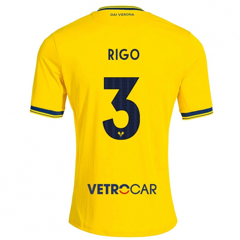 Danxen Mujer Camiseta Mattia Rigo #3 Amarillo Rojo 2ª Equipación 2026/27 La Camisa