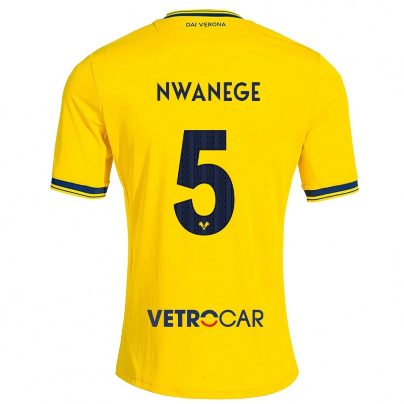 Danxen Mujer Camiseta Karlson Nwanege #5 Amarillo Rojo 2ª Equipación 2026/27 La Camisa