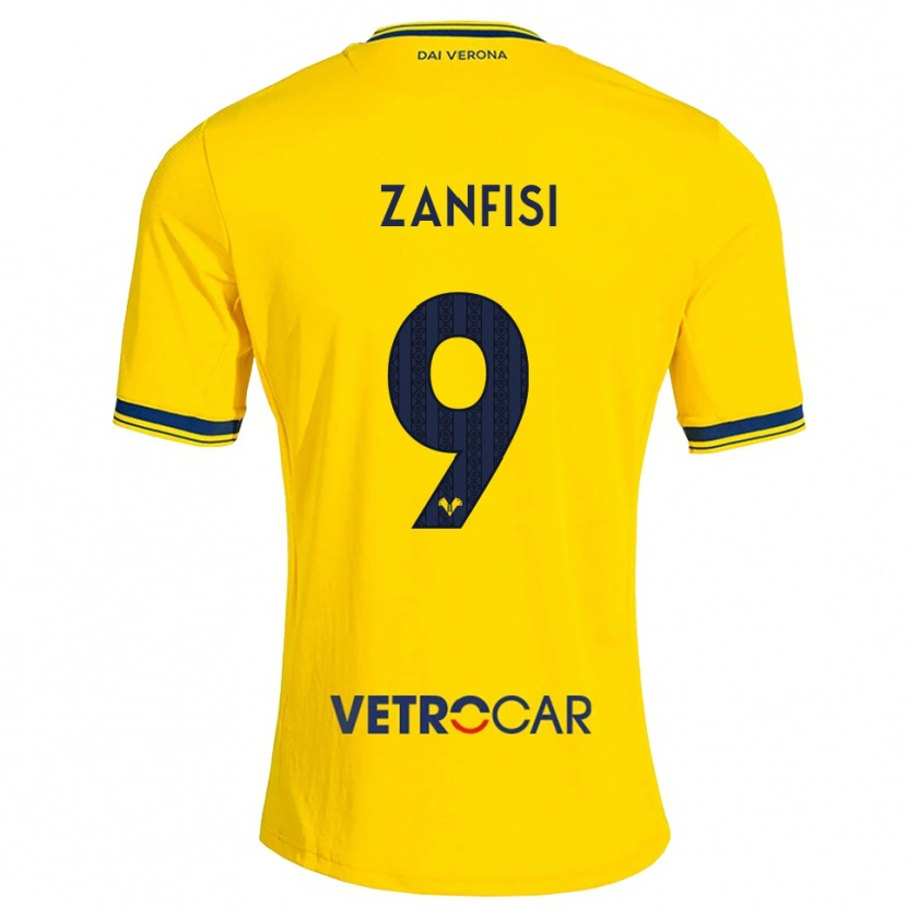 Danxen Mujer Camiseta Riccardo Zanfisi #9 Amarillo Rojo 2ª Equipación 2026/27 La Camisa