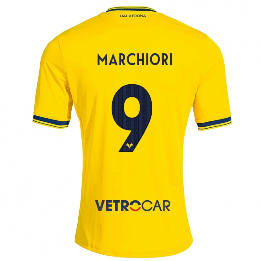 Danxen Mujer Camiseta Giorgia Marchiori #9 Amarillo Rojo 2ª Equipación 2026/27 La Camisa
