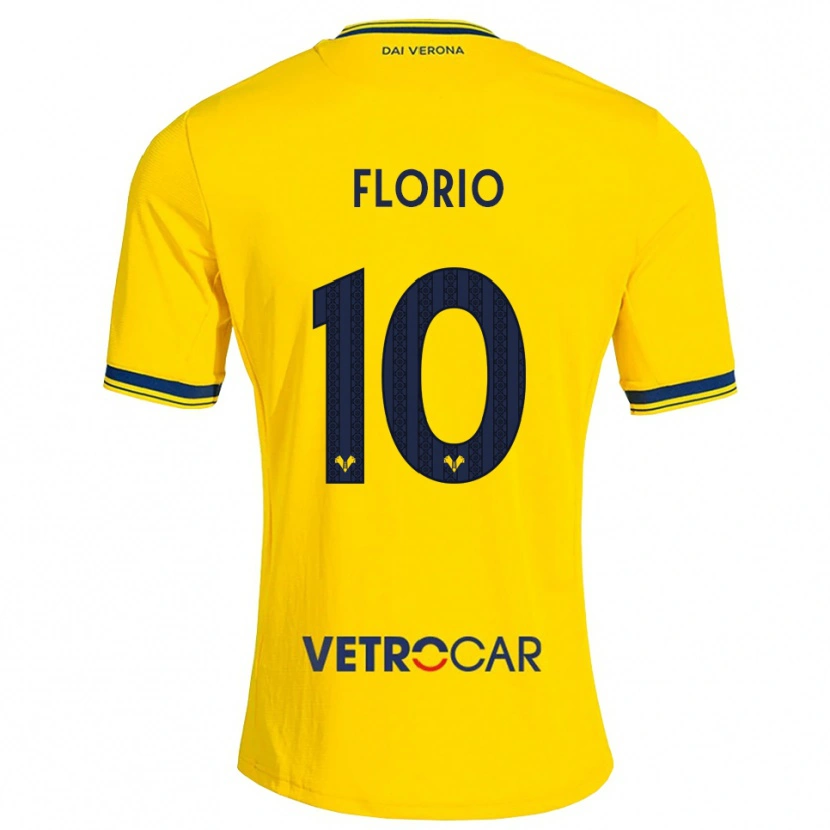 Danxen Mujer Camiseta Mattia Florio #10 Amarillo Rojo 2ª Equipación 2026/27 La Camisa