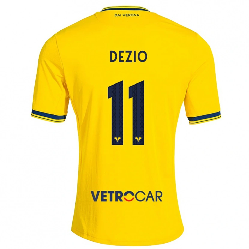 Danxen Mujer Camiseta Alessandro Dezio #11 Amarillo Rojo 2ª Equipación 2026/27 La Camisa
