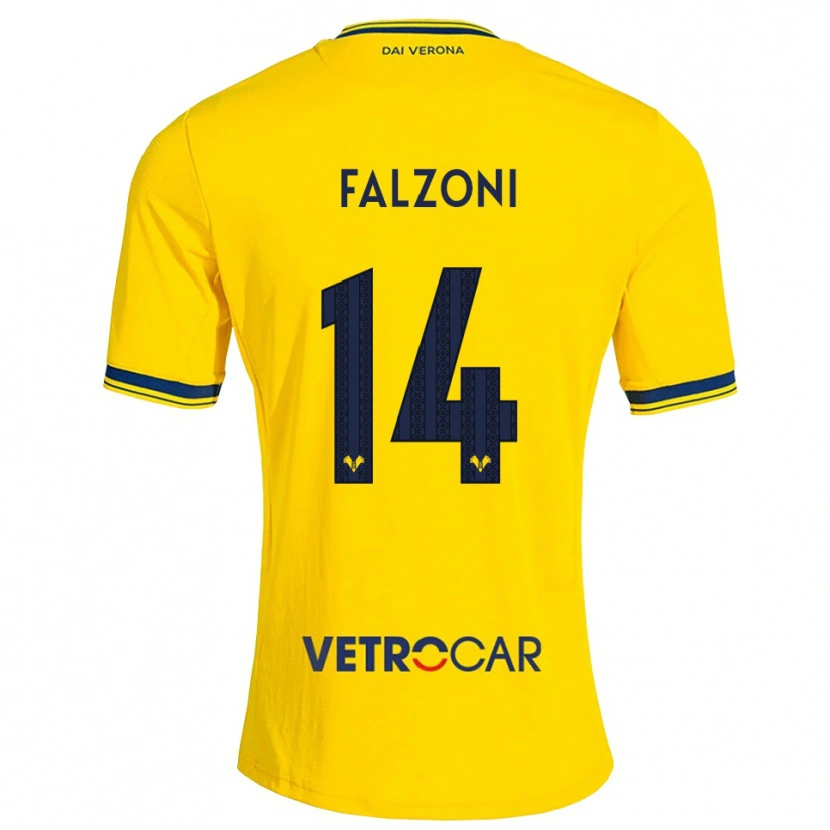Danxen Mujer Camiseta Leonardo Falzoni #14 Amarillo Rojo 2ª Equipación 2026/27 La Camisa