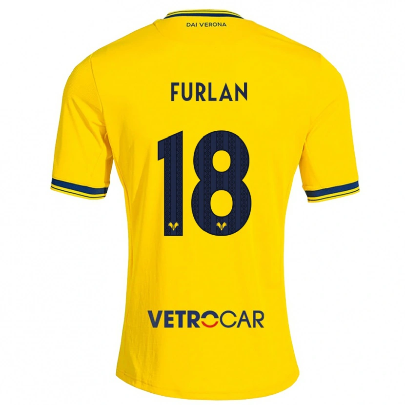 Danxen Mujer Camiseta David Furlan #18 Amarillo Rojo 2ª Equipación 2026/27 La Camisa