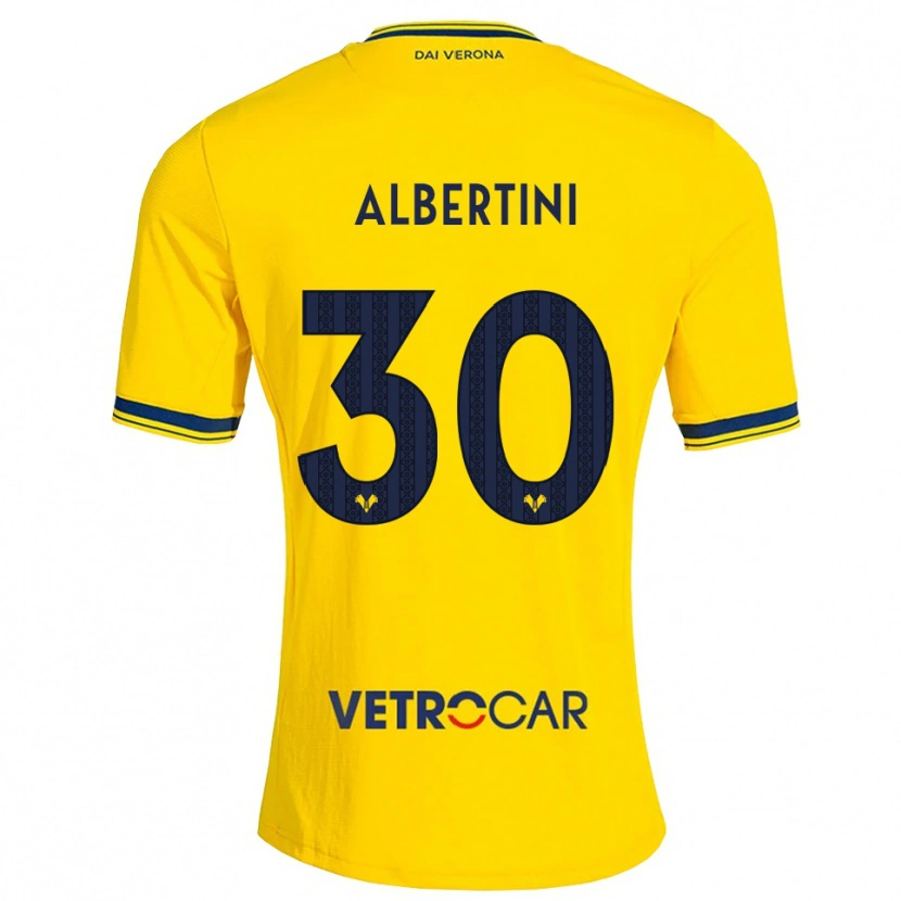 Danxen Mujer Camiseta Francesco Albertini #30 Amarillo Rojo 2ª Equipación 2026/27 La Camisa